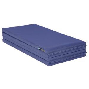 z athletic folding mat for gymnastics and tumbling, 4 ft x 8 ft x 2 in blue