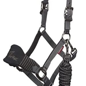 LeMieux Vogue Fleece Headcollar - Halter & Leadrope (Black - X-Full)