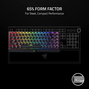 Razer BlackWidow V3 Mini HyperSpeed 65% Wireless Mechanical Gaming Keyboard:HyperSpeed Technology_Yellow Switches_Linear & Silent - Phantom Pudding Keycaps 200Hrs Battery, Green (Renewed)