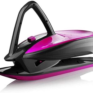 Gizmo Riders Skidrifter by Plastkon Snow Slope Racer Snow Sled for Kids or Adults with Advanced Manual Stability Program Button in Pink