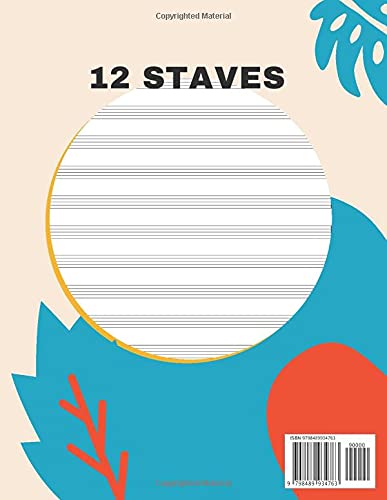 Blank Piano Sheet Music Notebook: Piano Manuscript Paper For Beginners And Intermediate, Piano Writing Notebook With 120 Pages 6 Staves Per Page, Full ... [Perfect Gift For Pianists & Piano Teachers]