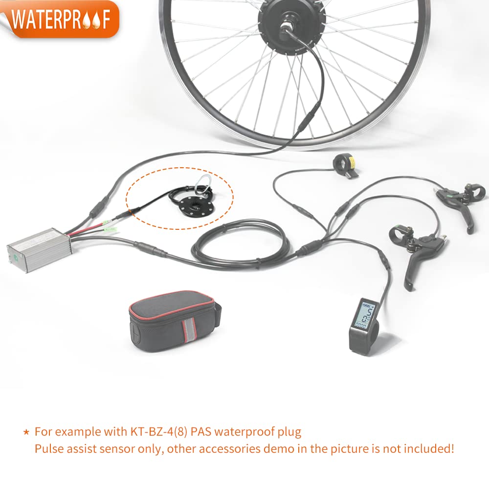 HUDAMZKY Elecrtic Bicycle KT PAS 8 Magnets Speed Sensor Ebike Power Pedal Assist Sensor System Assistant SM/Waterproof Plug for Ebike Conversion Kit (8PAS Waterproof Plug)