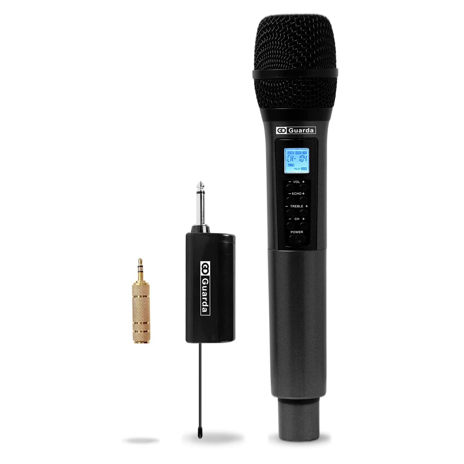 GD Guarda Wireless Microphone, US-88 Pro, MIC with Echo, Treble & Volume Control, UHF Handheld Dynamic Microphone with Rechargeable Receiver for Singing Karaoke Speech