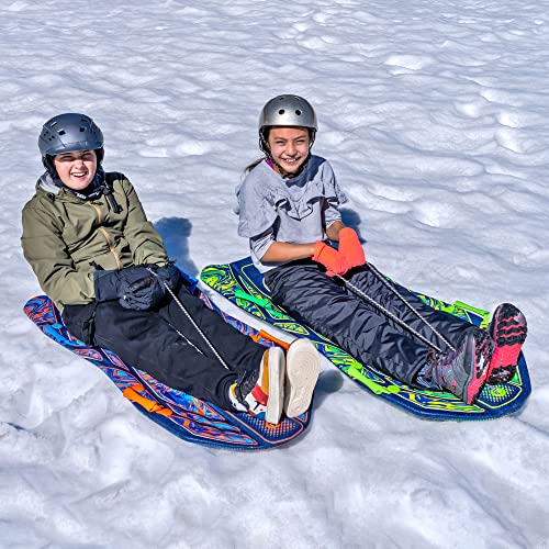 Sno-Storm Premium Foam Snow Sled 2-Pack | Superior Foam Recreational Snow sled | Tow Rope and Handles | Sized for Youth and Adults | Contoured Deck Design | 50in-127cm Design Length |, Camo