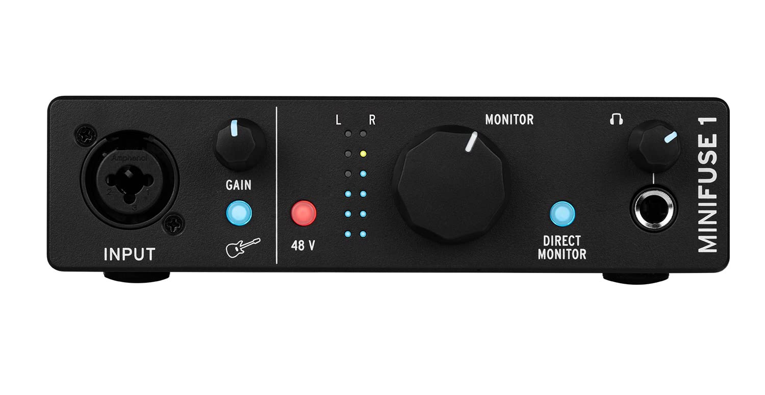 Arturia MiniFuse 1 - Compact USB Audio Interface with Creative Software for Recording, Production, Podcasting, Guitar - Black