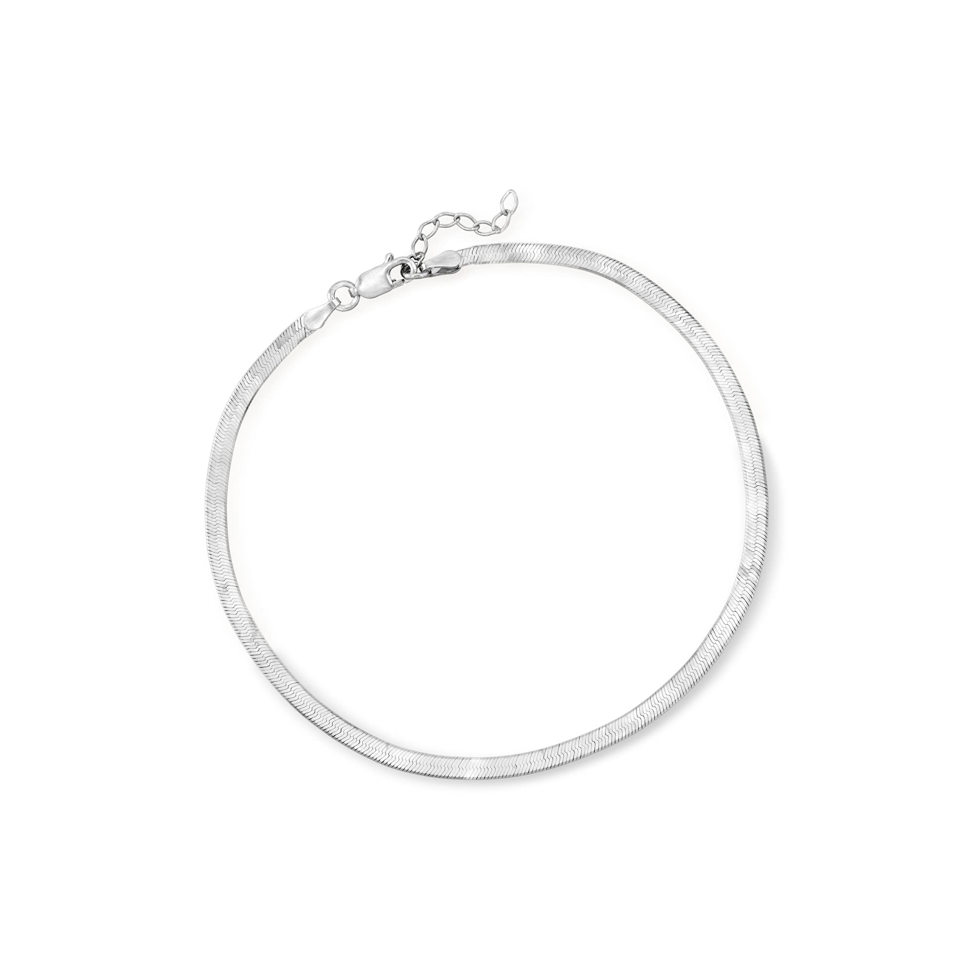 Ross-Simons Sterling Silver Herringbone Anklet. 9 inches