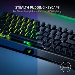 Razer BlackWidow V3 Mini HyperSpeed 65% Wireless Mechanical Gaming Keyboard:HyperSpeed Technology_Yellow Switches_Linear & Silent - Phantom Pudding Keycaps 200Hrs Battery, Green (Renewed)