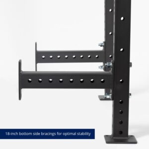 Titan Fitness X-3 Series Short Wall Mounted Space Saving Power Rack 18-in. D Side Bracings