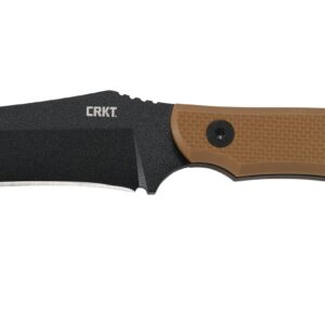 CRKT Ramadi Fixed Blade Knife with Sheath: Heavy Duty Powder Coated SK-5 Carbon Black Blade/G10 handle/2083