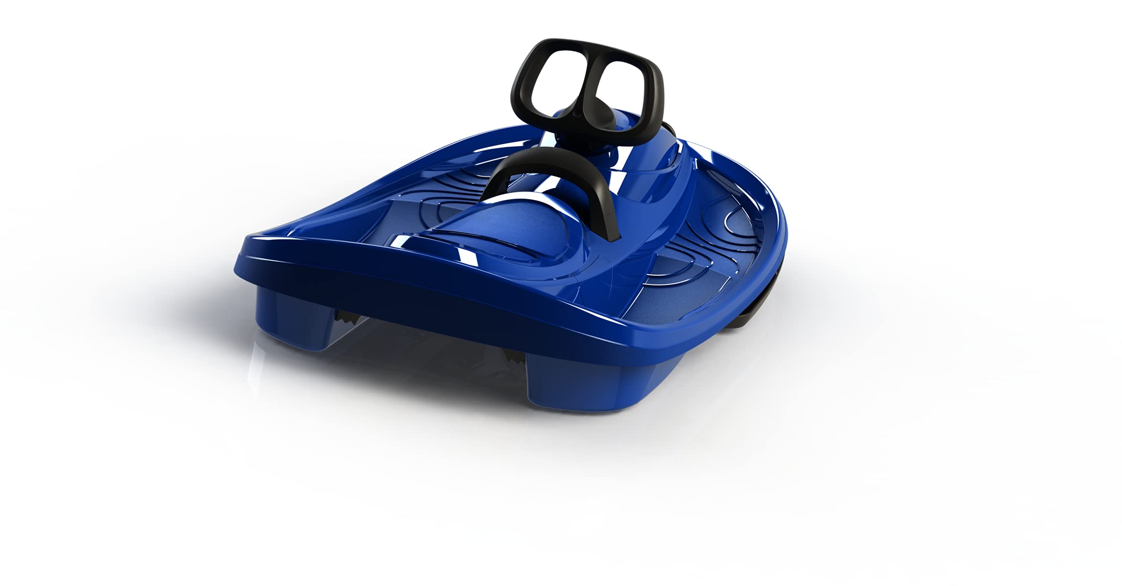 Gizmo Riders 2-Seater Ski Sled with Differential Steering System and Deep Digging Brake - Stratos Electric Blue