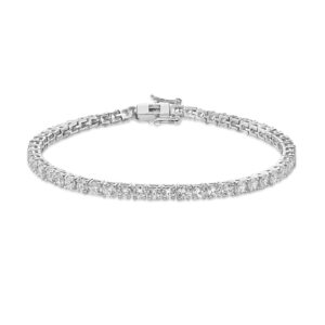 Lavari Jewelers 6 Carat Lab Grown Diamond Tennis Bracelet for Women - 925 Sterling Silver 7.25 Inches Long Bracelet (G-H, VS2-SI1, 6 cttw) Box with Tongue and Safety Clasp