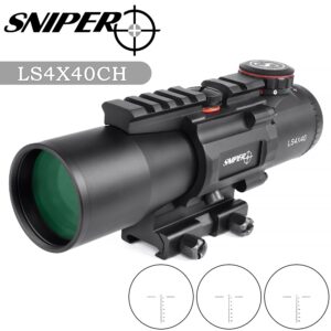 4x40mm Prism Scope GIII LS4X40 Red/Green/Blue Illuminated Reticle 4X Prism Scope (Chevron Reticle)