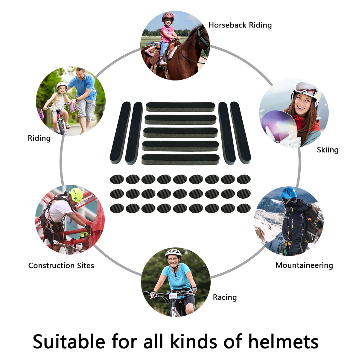 Aoutacc Helmet Padding Kit, Bicycle Replacement Universal Foam Pads Kits Set Mats for Bike Motorcycle Cycling Helmet Accessories