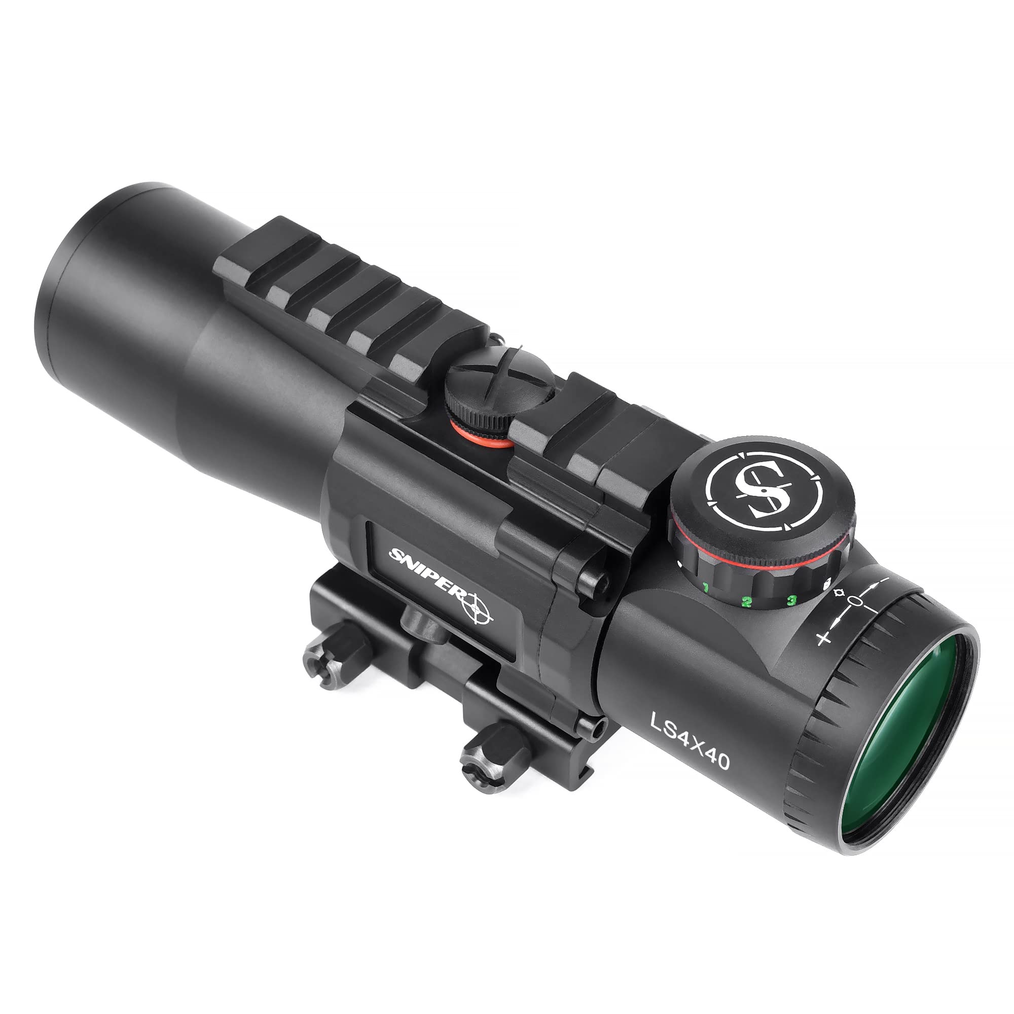 4x40mm Prism Scope GIII LS4X40 Red/Green/Blue Illuminated Reticle 4X Prism Scope (Chevron Reticle)