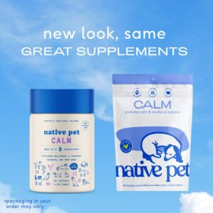 Native Pet Calm – Dog Calming Chews – Dog Melatonin for Small, Medium, Large Dogs - Melatonin for Dogs Sleep Aid – Natural Dog Calming Chews – Anxiety Relief & Calming Dog Treats - 60 Calm Dog Chews