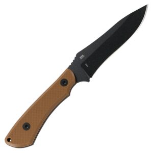 CRKT Ramadi Fixed Blade Knife with Sheath: Heavy Duty Powder Coated SK-5 Carbon Black Blade/G10 handle/2083