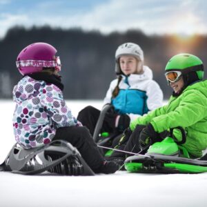 Gizmo Riders 2-Seater Ski Sled with Differential Steering System and Deep Digging Brake - Stratos Mystic Green