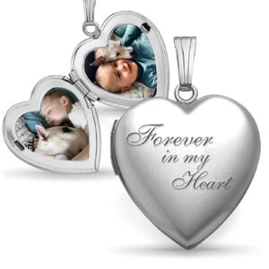 Custom Necklace Personalized Heart Locket Necklace That Holds Pictures Customized Add Your Photo Text for Women Kids Grandma Mothers or Lover Present