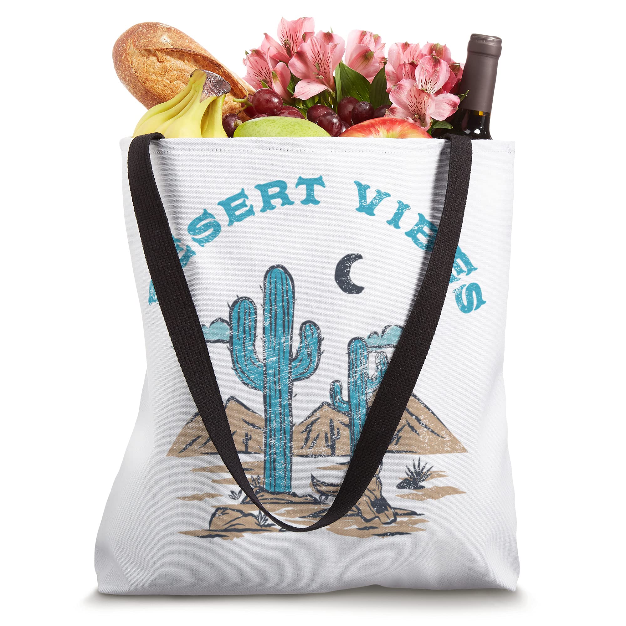 Desert Vibes Cactus Landscape Traveler RVing Vanlifers Tote Bag