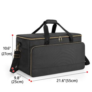 Trunab Large Travel DJ Cable File Bag with Inner Detachable Divider and Padded Compartment for 15.6” Laptop, Cable Organizer Bag for Cords, Sound Equipment, DJ Gear, Musician Accessories