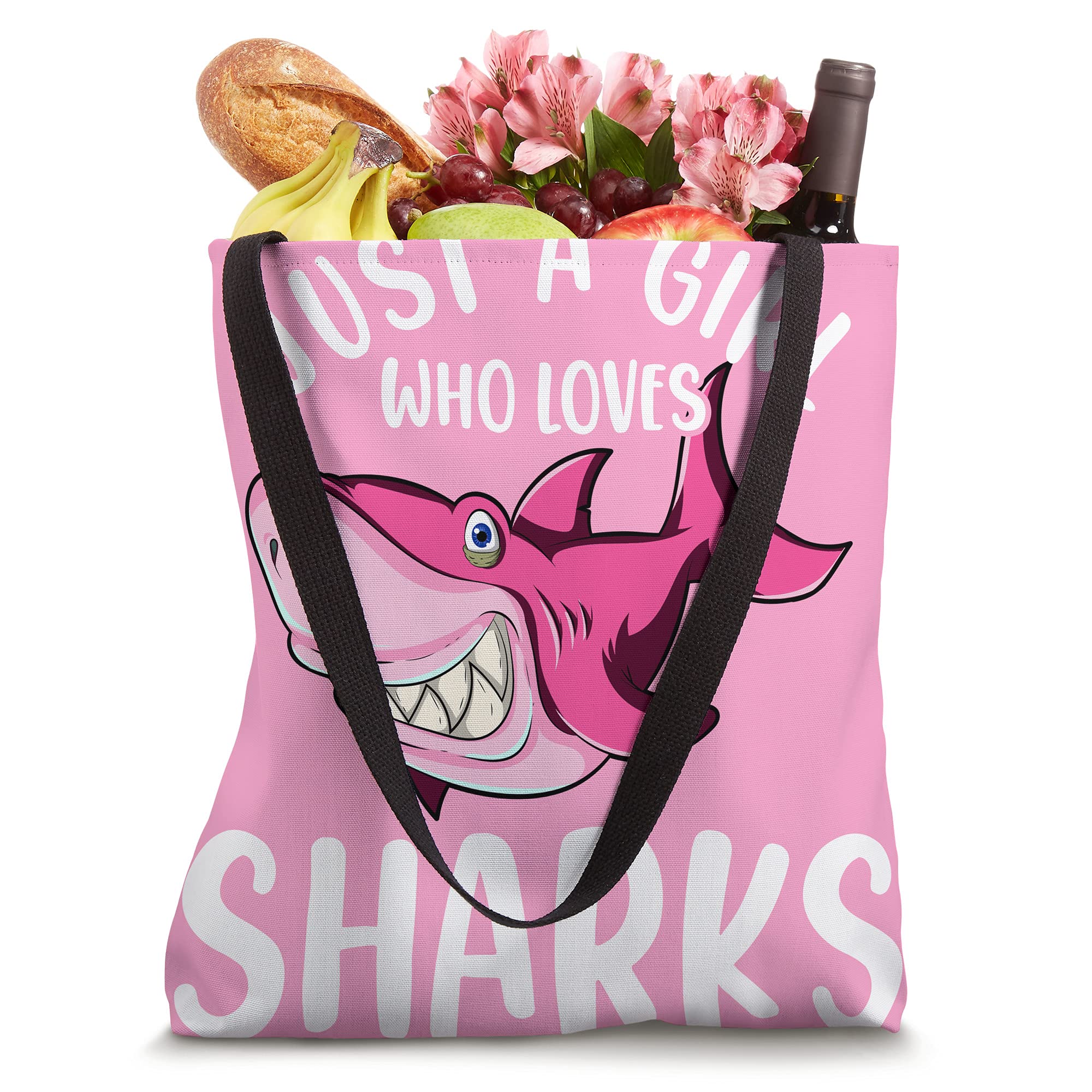 Sea Monster Ocean Animal Women Just A Girl Who Loves Sharks Tote Bag