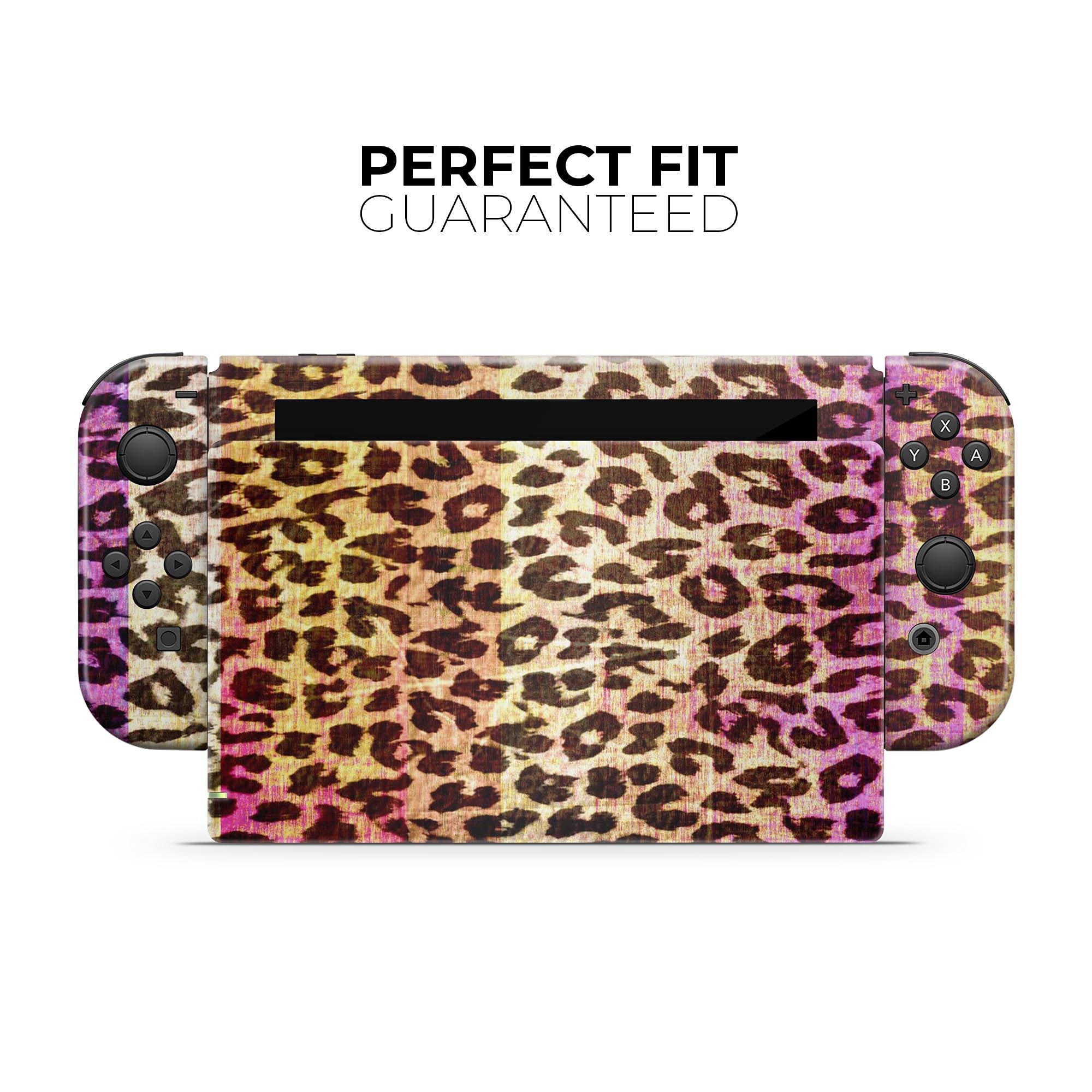 Design Skinz - Compatible with Nintendo Switch Console + Joy-Con - Skin Decal Protective Scratch-Resistant Removable Vinyl Wrap Cover - Vibrant Striped Cheetah Animal Print