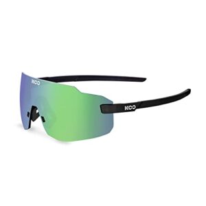 KOO Supernova Sunglasses I 100% UV Protection, Multi-Sport, Running & Cycling Performance Sunglasses - Black Matt Green