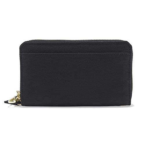 Carhartt Casual Canvas Wallets for Women, Nylon Duck Lay-Flat Clutch (Black), One Size