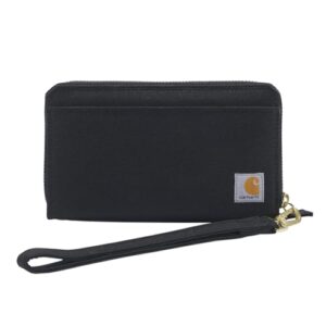 Carhartt Casual Canvas Wallets for Women, Nylon Duck Lay-Flat Clutch (Black), One Size