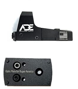 ade advanced optics rd3-006 green dot sight + optic mounting plate for ruger american pistol