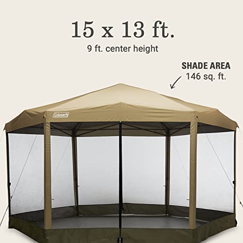 Coleman Back Home Screen Canopy Tent with Instant Setup, Outdoor Gazebo for Bug-Free Lounging, Shelter Fits Over Picnic Tables for Parties, Events, Tailgating, Picnics, & More