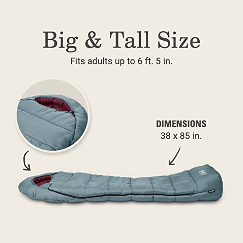 Coleman Sleeping Bag—Tidelands 50° Big & Tall Mummy Sleeping Bag for Adults