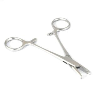 OdontoMed2011 Dermal Anchor Tube Hemostat Forceps for Dermal Tops Anchor Holder Piercing Tools 3mm Dermal Top 5" Length High Polish Stainless Steel