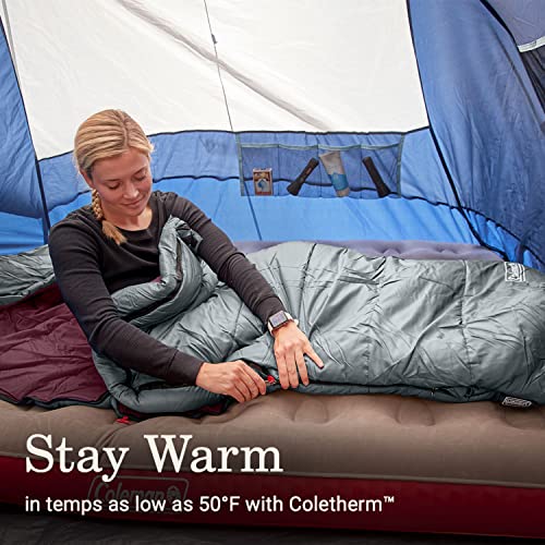 Coleman Sleeping Bag—Tidelands 50° Big & Tall Mummy Sleeping Bag for Adults