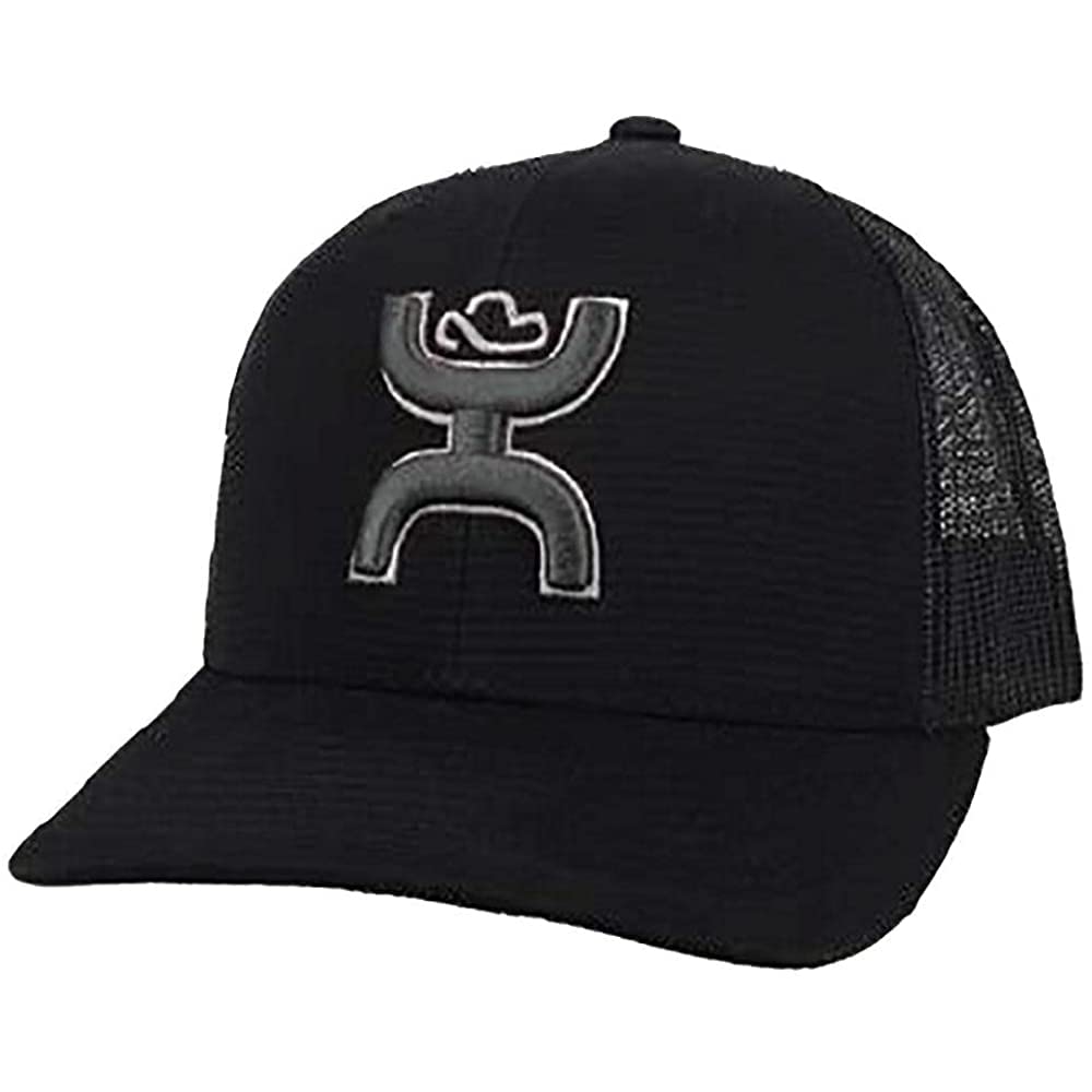 HOOEY Sterling 6-Panel Adjustable Trucker w/Logo (Black with Grey Logo)