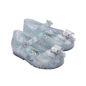 mini melissa Sweet Love + Disney Princess Mary Jane Flats for Babies, Elsa, 8