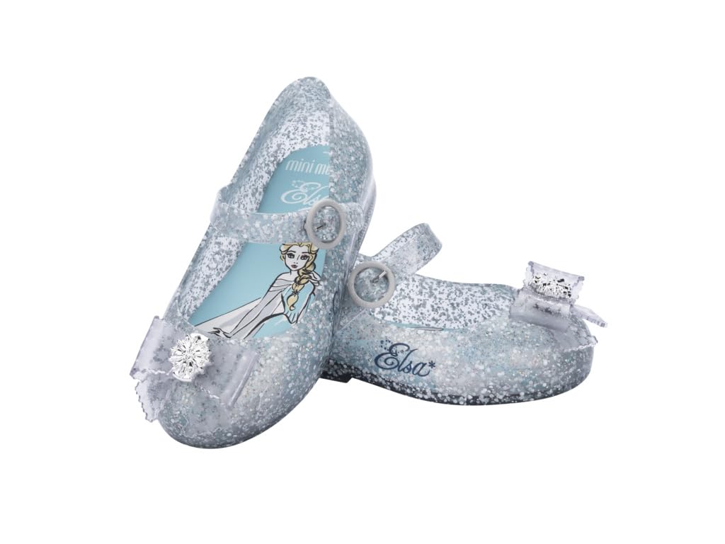 mini melissa Sweet Love + Disney Princess Mary Jane Flats for Babies, Elsa, 7