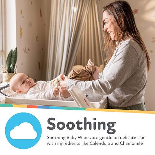 Nuby's Soothing Ultra Premium Baby Wipes Naturally Inspired with Chamomile, Aloe, and Citroganix, Fragrance Free, Extra Thick, 512 Count