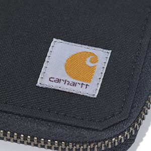 Carhartt Men's Casual Canvas Zip, Durable Zippered Wallets, Black, One Size