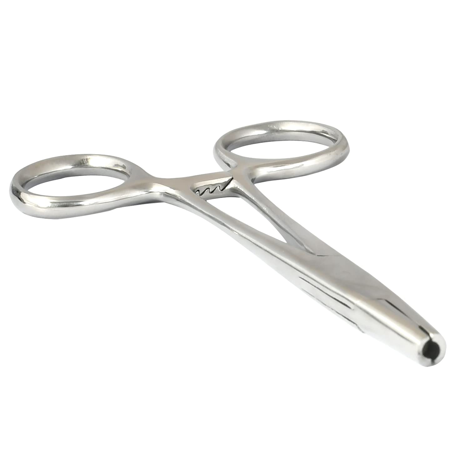 OdontoMed2011 Dermal Anchor Tube Hemostat Forceps for Dermal Tops Anchor Holder Piercing Tools 3mm Dermal Top 5" Length High Polish Stainless Steel