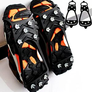 8 Spikes Stainless Steel Quincunx Crampons,ice Cleats Traction Snow Grips, Snow Claw Shoe Chain, to Provide Safety Protection for The Elderly and Children Outdoor Sports in Rain and Snow