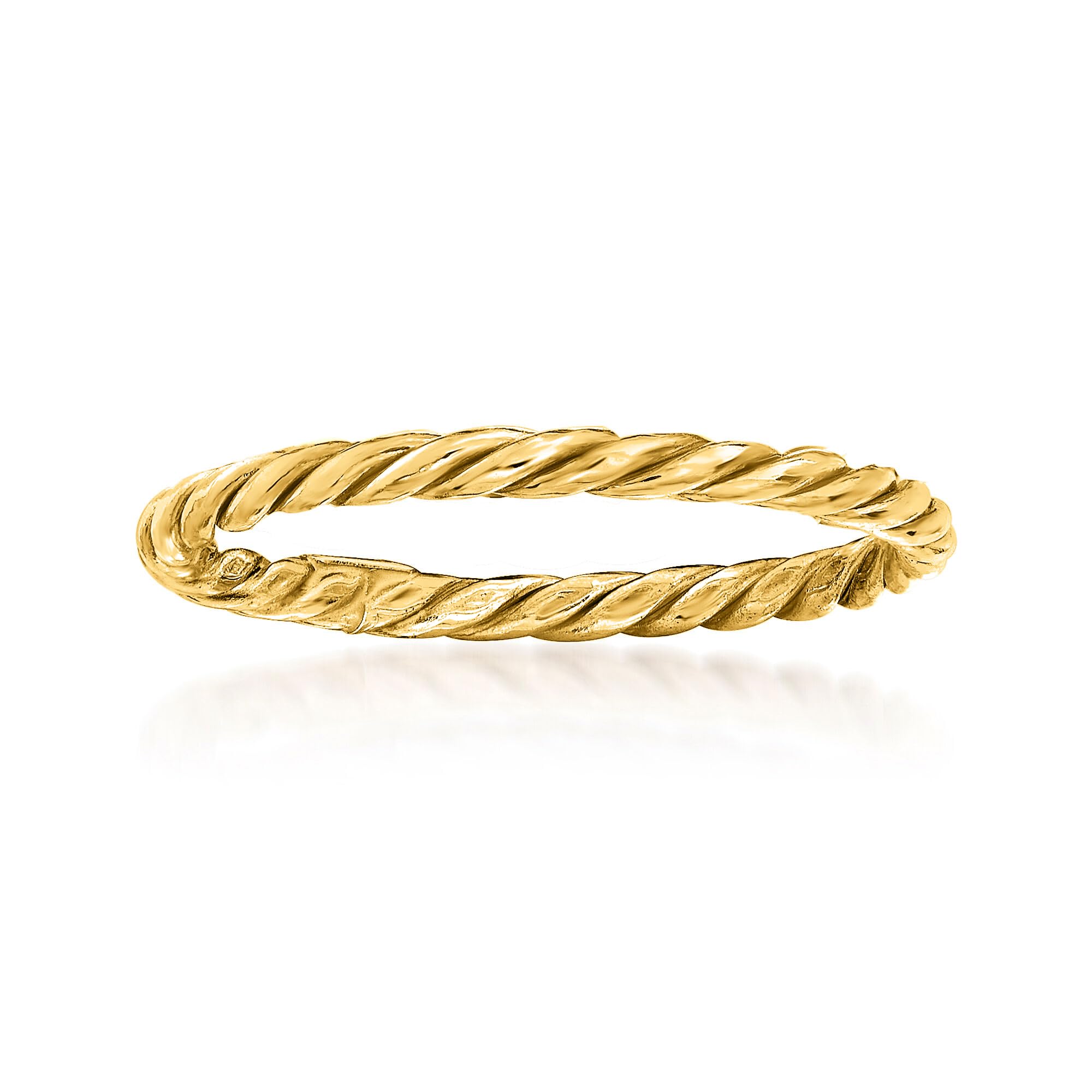 Ross-Simons 18kt Yellow Gold Roped Ring. Size 10