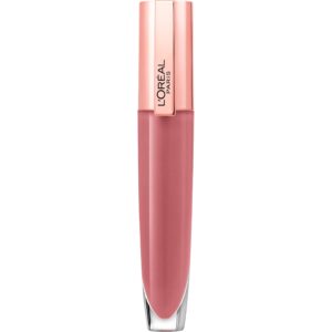 l'oreal paris glow paradise hydrating tinted lip balm-in-gloss with pomegranate extract & hyaluronic acid, ultra-gentle, non-sticky formula, feathery fleur, 0.23 fl oz