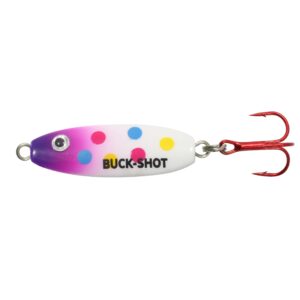 northland fishing tackle buck-shot ice fishing rattle spoon, purple wonder, 3/8 oz, 1/cd