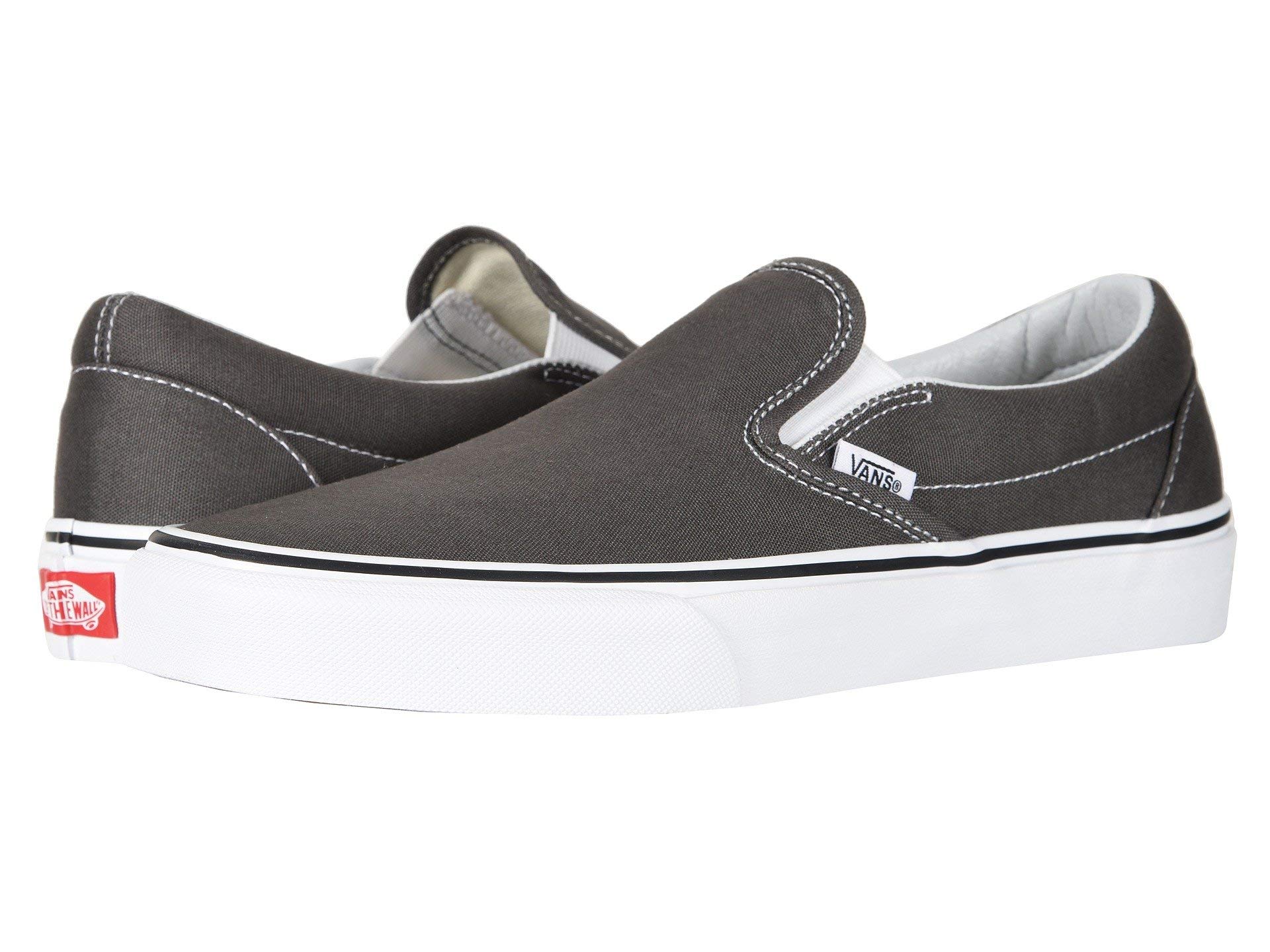 Vans Men's Classic Slip-On Core, Charcoal/White, Size 10.5