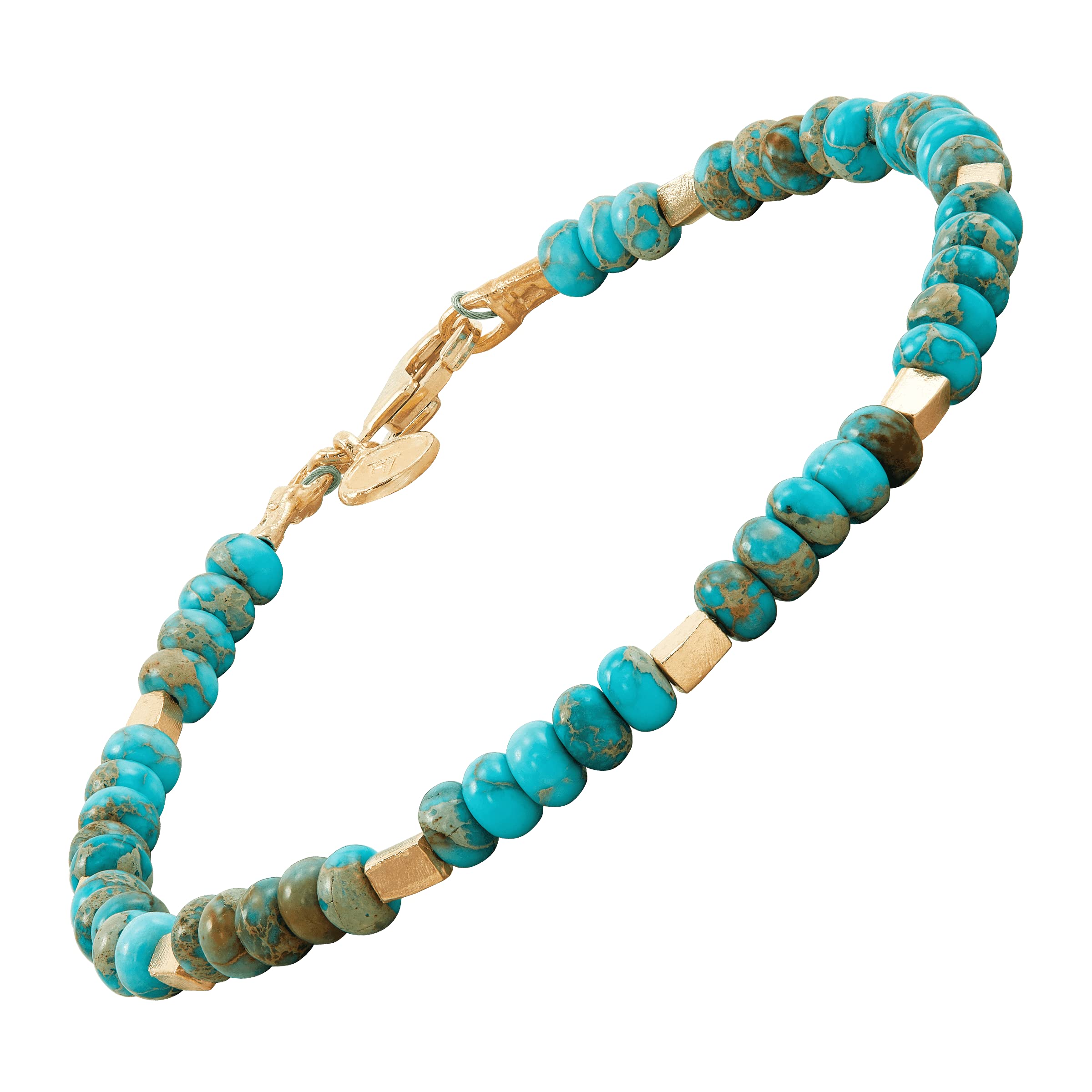 Silpada 'Harmonious Zen' Jasper Bracelet in 14K Yellow Gold-Plated Sterling Silver, 7.5"