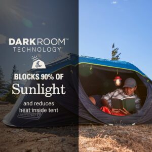 Coleman Pop-Up Camping Tent with Dark Room Technology, 2/4 Person Tent Sets Up in 10 Seconds & Blocks 90% of Sunlight, Includes Pre-Assembled Poles, Adjustable Rainfly, & Taped Floor Seams