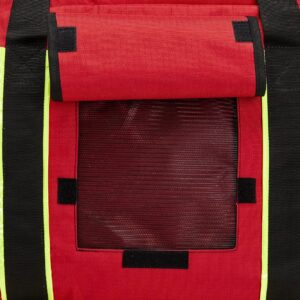 LINE2design Firefighter Gear Bag, Turnout Jumbo Fire Bag with Reflective Trim, Padded Shoulder Strap and Maltese Cross Logo Red Bag