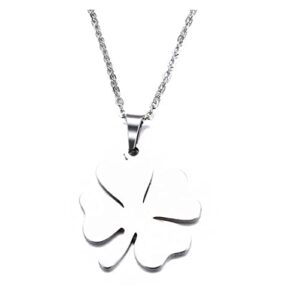 stainless steel clover necklace (silver)