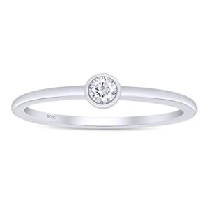 savearth diamonds round cut lab grown diamond solitaire stackable engagement ring in 10k solid white gold jewelry for women (g-h color, vs-si clarity, 0.07 cttw)-6